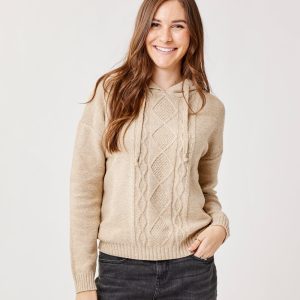 Stowe Hooded Sweater: Lt. Khaki Heather