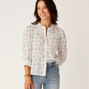 Tatum Gauze Top: Azul Ikat